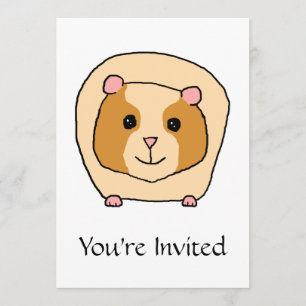 Guinea Pig Cartoon. Invitation