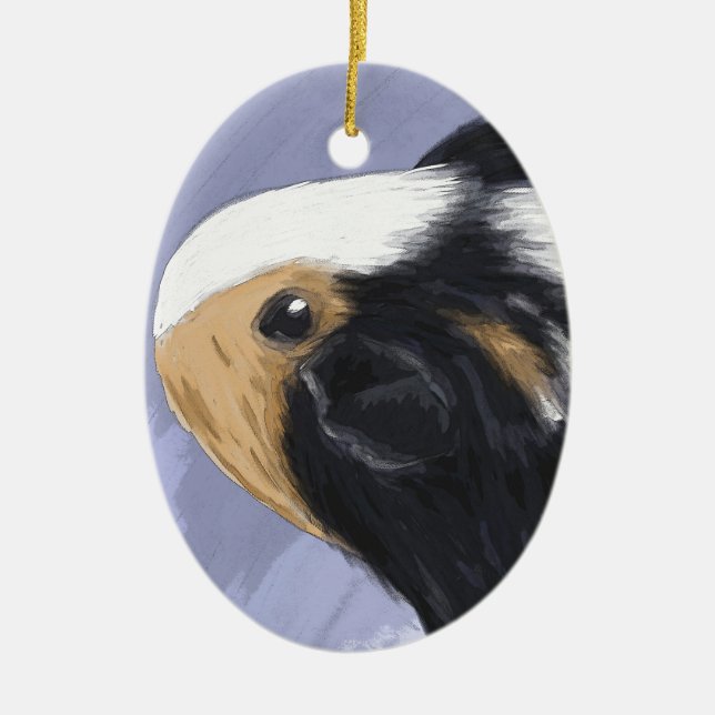 Guinea pig ceramic tree decoration (Front)