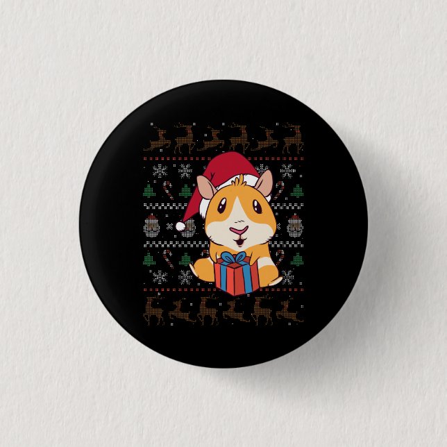 Guinea Pig Christmas 3 Cm Round Badge (Front)