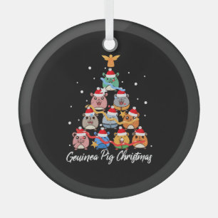 Guinea Pig Christmas Glass Tree Decoration