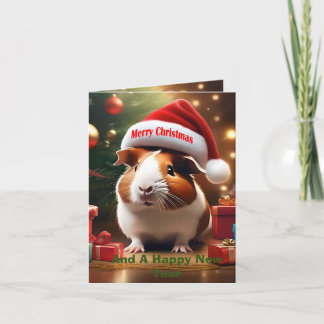Guinea Pig Christmas Greeting, Note Card