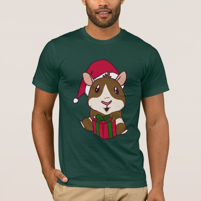 Guinea Pig Christmas Holiday Humour T-Shirt (Front)