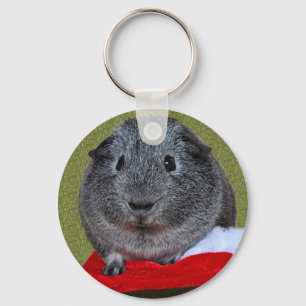 Guinea Pig Christmas Key Ring