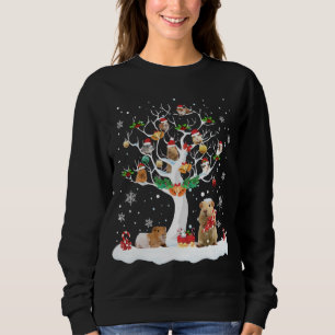 Guinea Pig Christmas On Winter Tree Goat Lover Paj Sweatshirt