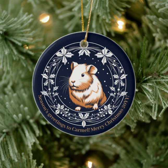 Guinea Pig Christmas Ornament Name Personalised  (Tree)