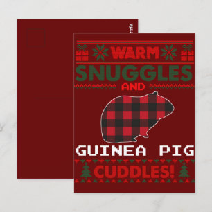 Guinea Pig Christmas Pajama Shirt Ugly Christmas Postcard