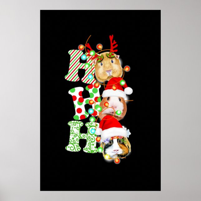 Guinea Pig Christmas Poster (Front)