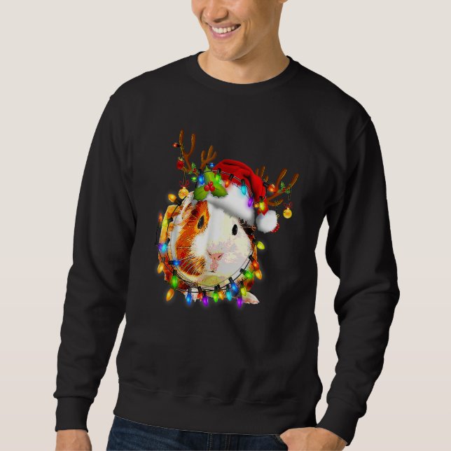 Guinea Pig Christmas Reindeer Christmas Lights Paj Sweatshirt (Front)