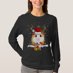 Guinea Pig Christmas Reindeer Christmas Lights T-Shirt