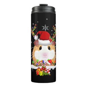 Guinea Pig Christmas Reindeer Christmas Lights Thermal Tumbler