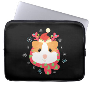 Guinea Pig Christmas Reindeer Laptop Sleeve