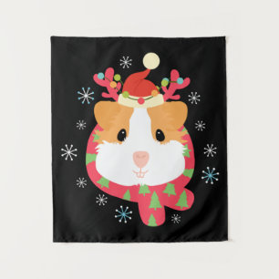 Guinea Pig Christmas Reindeer Tapestry