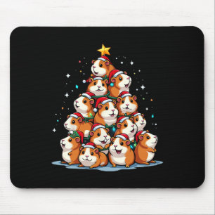Guinea Pig Christmas Tree Funny Cavy Holiday Mouse Pad