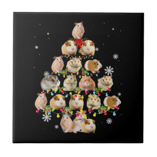 Guinea Pig Christmas Tree Lights Funny Xmas Gift Tile