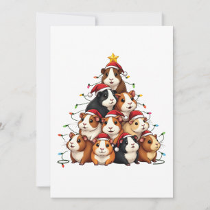 Guinea Pig Christmas Tree Merry Christmas Xmas Invitation
