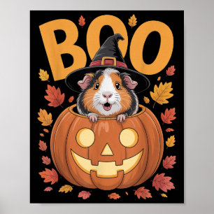 Guinea Pig Costume On Pumpkin Halloween Guinea Pig Poster