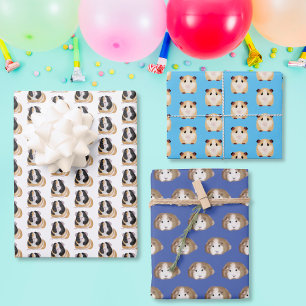 Guinea pig crazy guinea pig girl lady birthday wrapping paper sheet