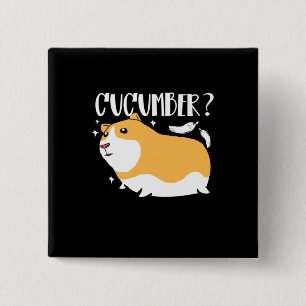 Guinea Pig Cucumber 15 Cm Square Badge