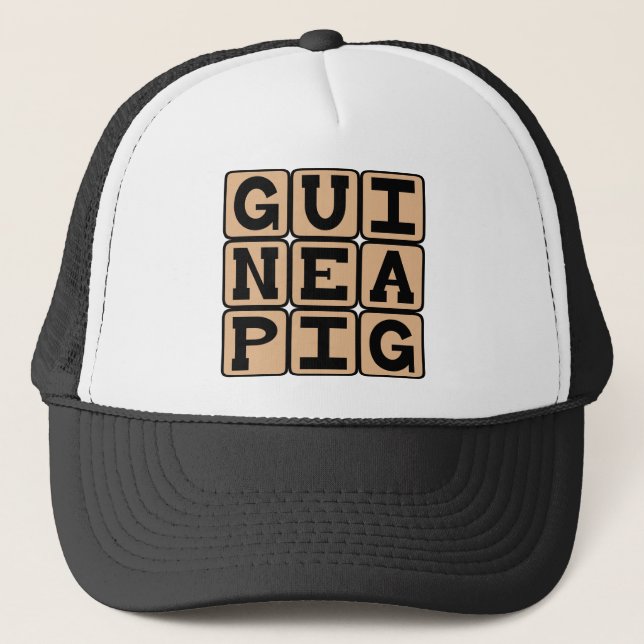 Guinea Pig, Cute Pet or Test Subject Trucker Hat (Front)