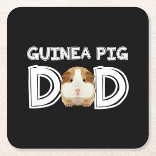Guinea Pig Dad Daddy Father Rodent Wheek Square Paper Coaster
