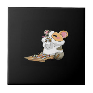 Guinea Pig Eating Sushika   Guinea Pig Kawaii Tile