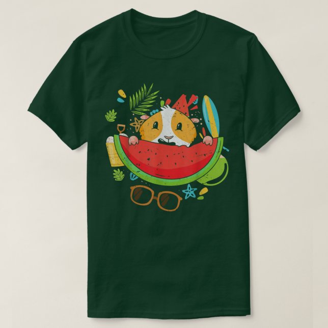 Guinea Pig Exotic Fruit Summer Vacation Tropical W T-Shirt (Design Front)