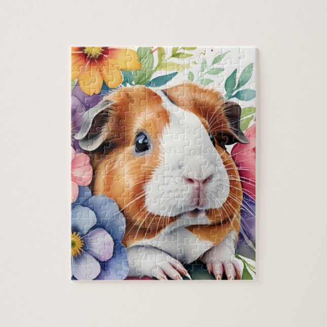 Guinea Pig Family Pet Portrait Jigsaw Puzzle (Vertical)