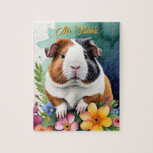 Guinea Pig Family Pet Portrait Jigsaw Puzzle