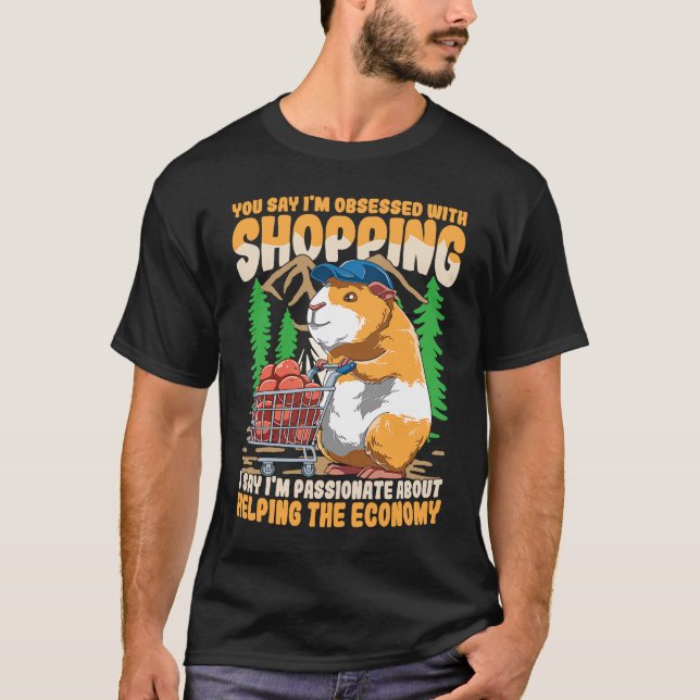 GUINEA PIG FOOD SHOPPING CART T-Shirt (Front)