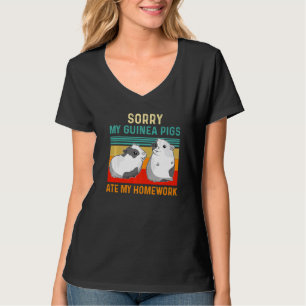 Guinea Pig For Girls And Kids Guinea Pig Ate Homew T-Shirt