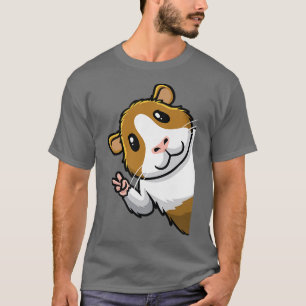 Guinea Pig From Side Peace Sign Men Women Kids  T-Shirt