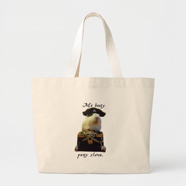 Guinea Pig Funny Pirate Large Tote Bag (Front)