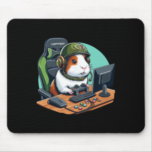 Guinea Pig Gamer Playing Video Game Wildlife Anima Mouse Pad