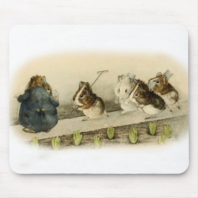 “Guinea Pig Garden” by Beatrix Potter Mouse Pad (Front)