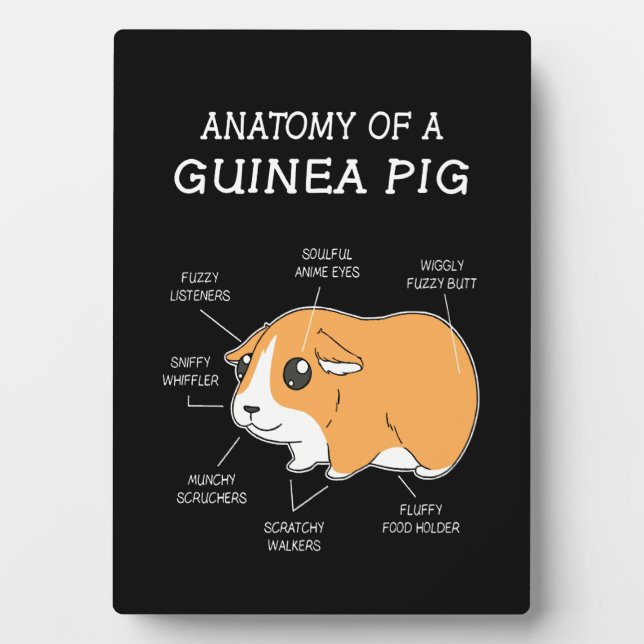 Guinea Pig Gift | Anatomy Of A Guinea Pig Plaque (Front)