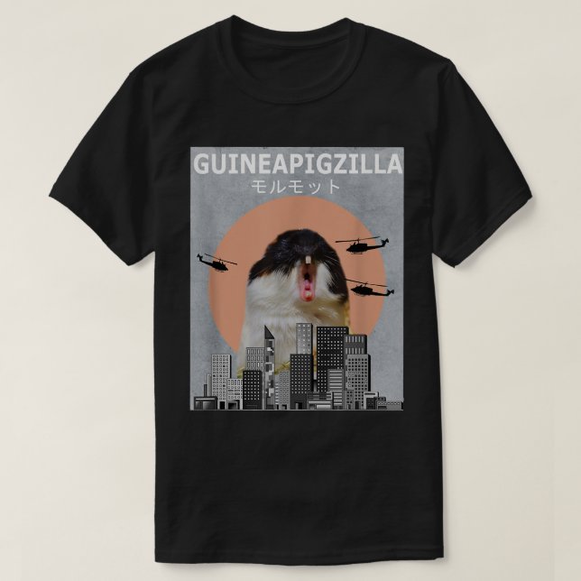 Guinea Pig Guinepigzilla Animal Funny Guinea Pigs  T-Shirt (Design Front)