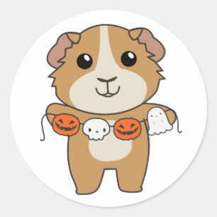Guinea Pig Happy Halloween Pumpkin Costume Classic Classic Round Sticker