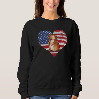 Guinea Pig Heart American Flag 4th Of July Usa Fla Sweatshirt