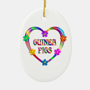 Guinea Pig Heart Ceramic Tree Decoration
