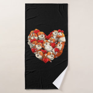 Guinea Pig Heart Funny Valentines Day Gift Womens Bath Towel