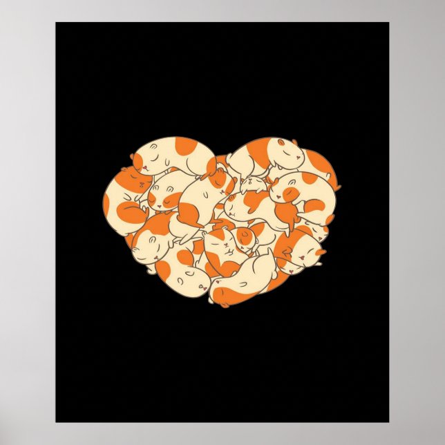Guinea Pig Heart Love | Cute Baby Guinea Pig Poster (Front)
