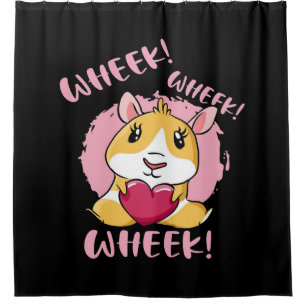 Guinea Pig Heart Wheek Cute Baby Pet Lover Shower Curtain