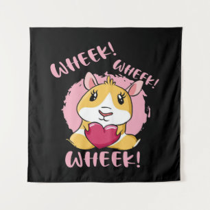 Guinea Pig Heart Wheek Cute Baby Pet Lover Tapestry