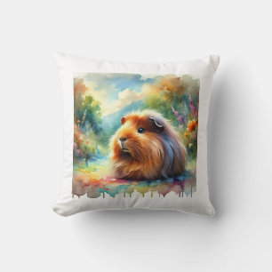 Guinea Pig in a Serene Watercolor Garden 160724ARE Cushion