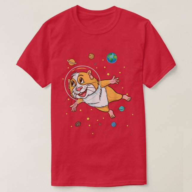 Guinea Pig In Space Guinea Pig Lover  T-Shirt (Design Front)