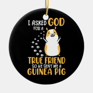 Guinea Pig Is True Friend Ceramic Tree Decoration
