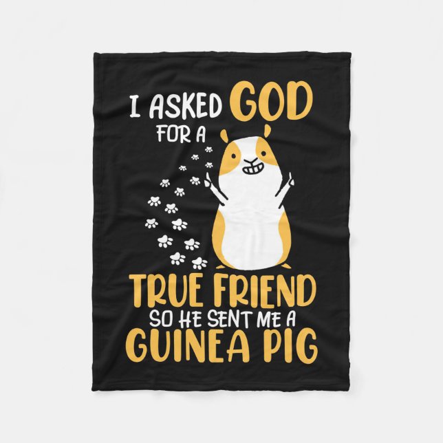 Guinea Pig Is True Friend Fleece Blanket (Front)