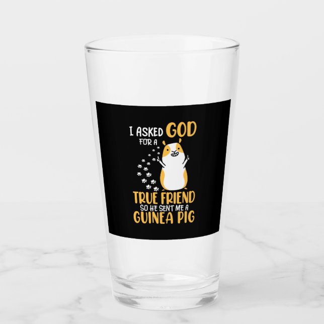 Guinea Pig Is True Friend Glass (Front)