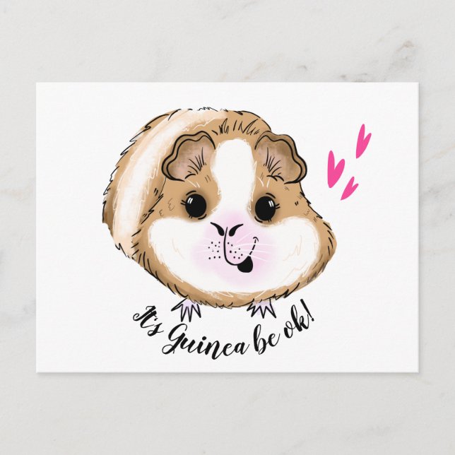 Guinea pig it's guinea be ok postcard (Front)