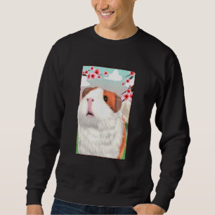 Guinea Pig Japanese Cherry Blossom Sakura Flower V Sweatshirt